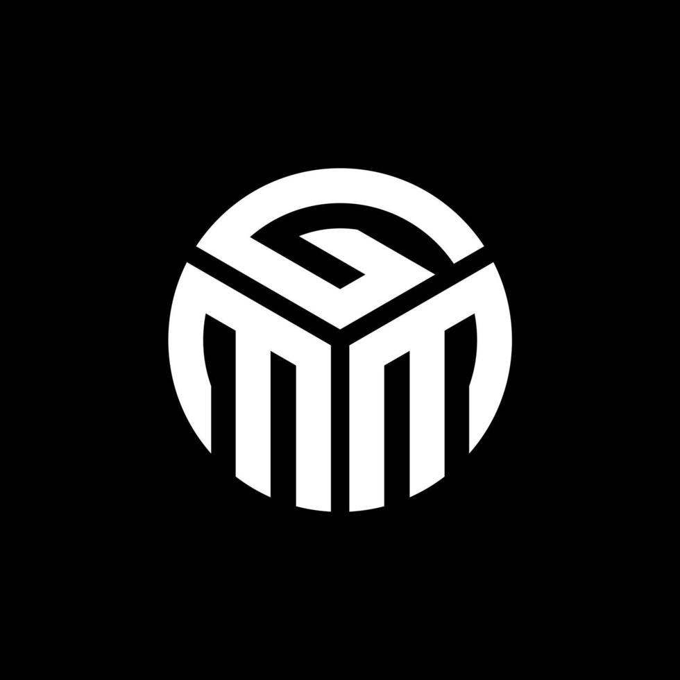 GMM-Brief-Logo-Design auf schwarzem Hintergrund. gmm kreative Initialen schreiben Logo-Konzept. gmm Briefgestaltung. vektor