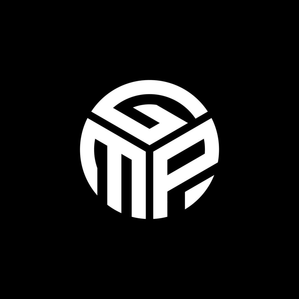 gmp-Brief-Logo-Design auf schwarzem Hintergrund. gmp kreatives Initialen-Brief-Logo-Konzept. gmp Briefgestaltung. vektor