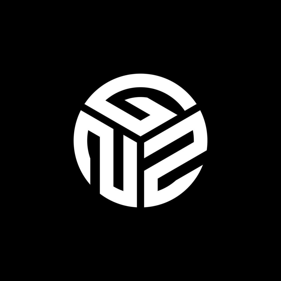 GNZ-Brief-Logo-Design auf schwarzem Hintergrund. gnz kreatives Initialen-Buchstaben-Logo-Konzept. gnz Briefgestaltung. vektor