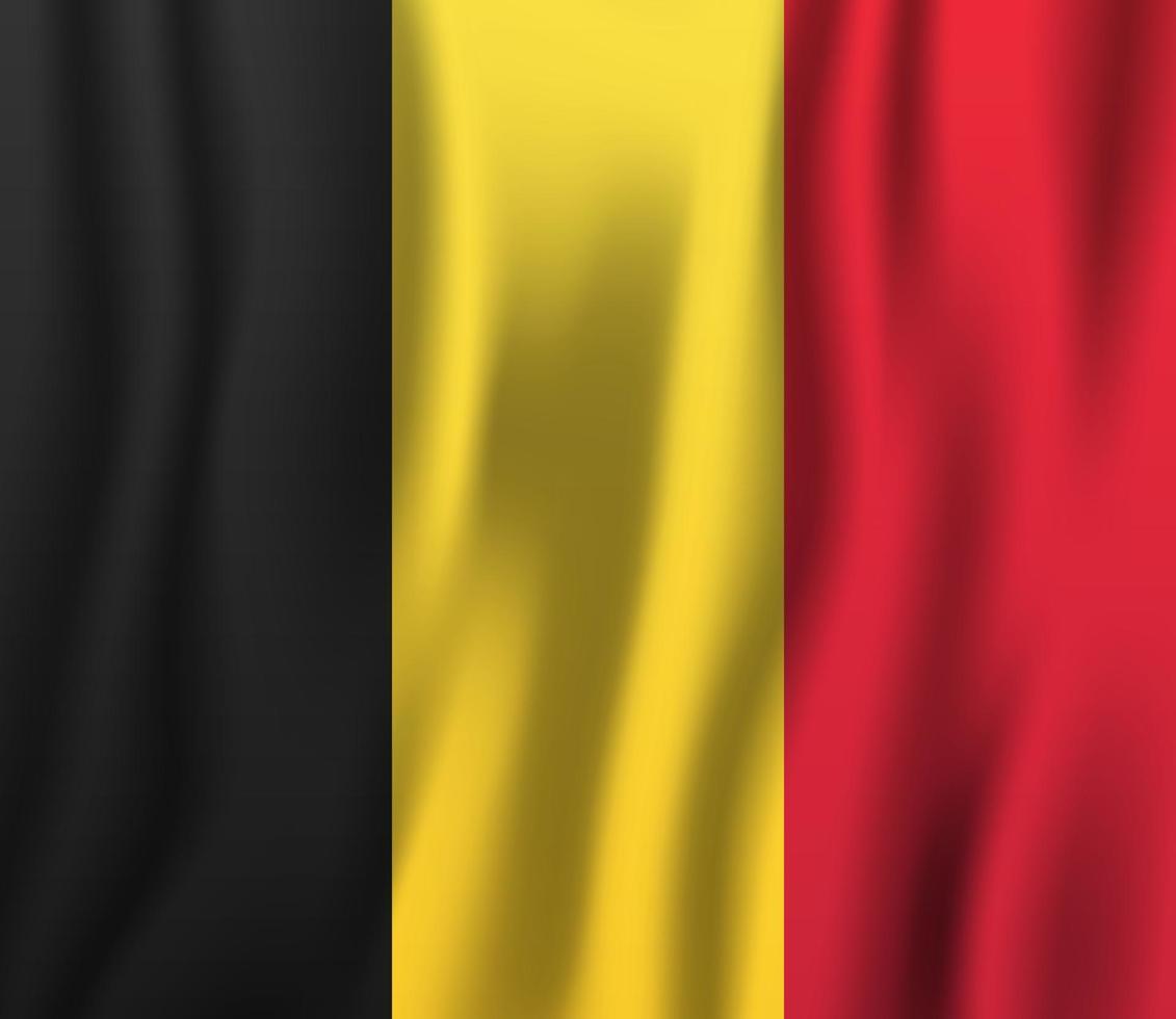 Belgien realistiska viftande flagga vektorillustration. nationellt land bakgrundssymbol. självständighetsdag vektor
