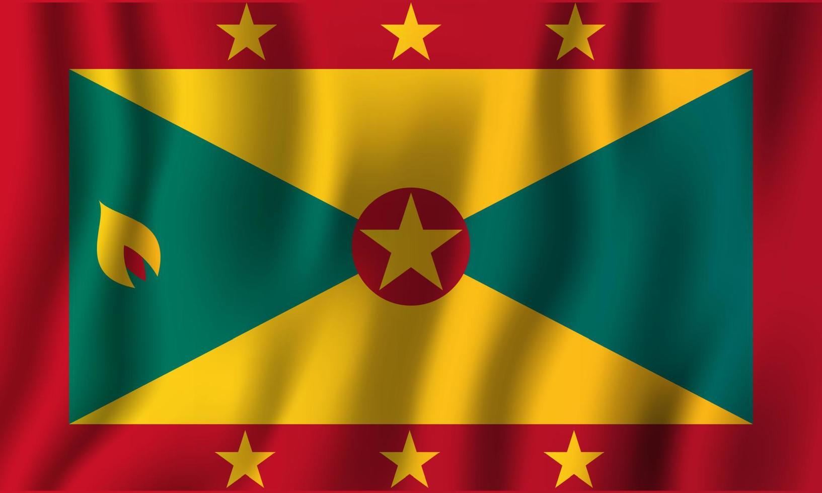 grenada realistiska viftande flagga vektorillustration. nationellt land bakgrundssymbol. självständighetsdag vektor