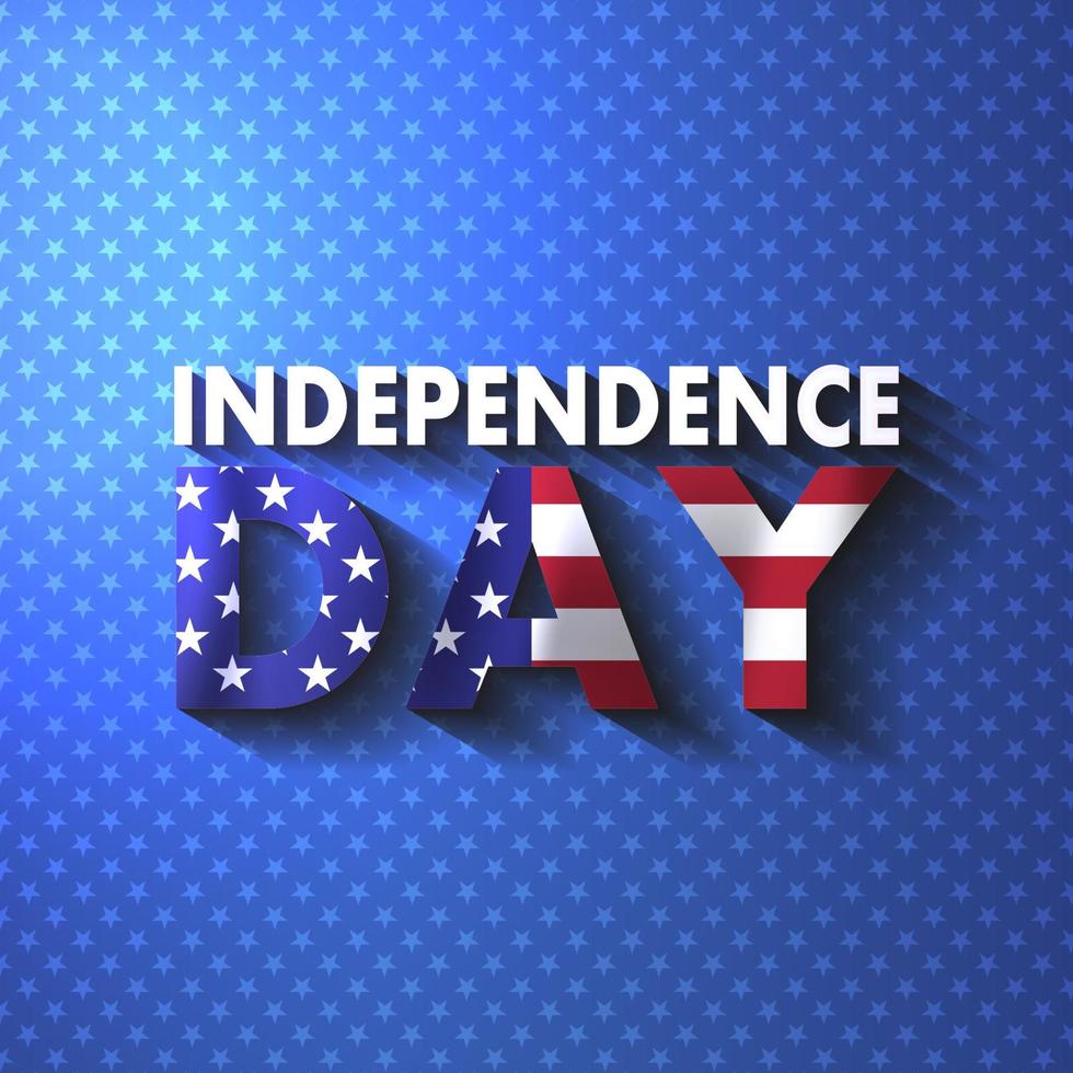 4. Juli Happy Independence Day Kalligrafie Schriftzug Karte. usa hintergrund illustration vektor. Textdesign mit Amerika-Flaggenfarben vektor