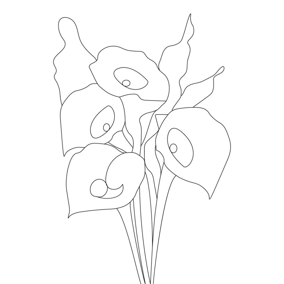 calla lily flower vektorillustration målarbok för barnbok vektor