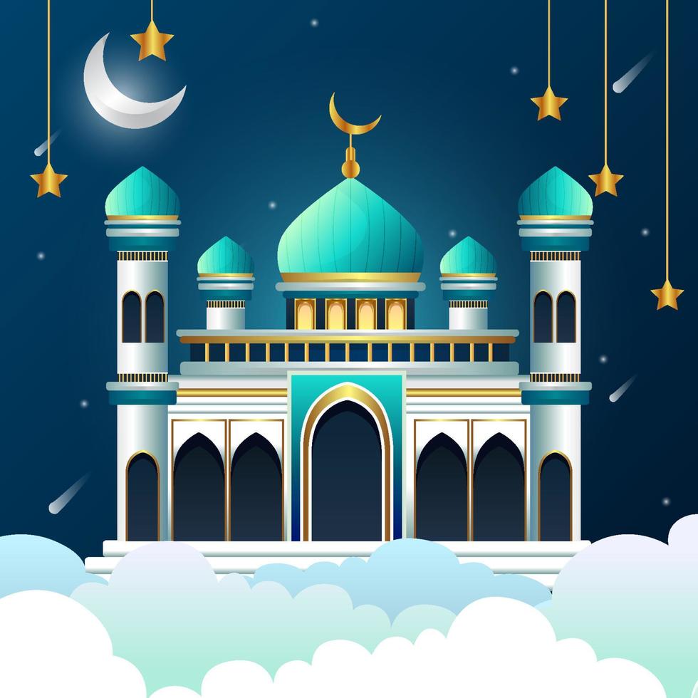 Moschee am Nachthintergrund vektor