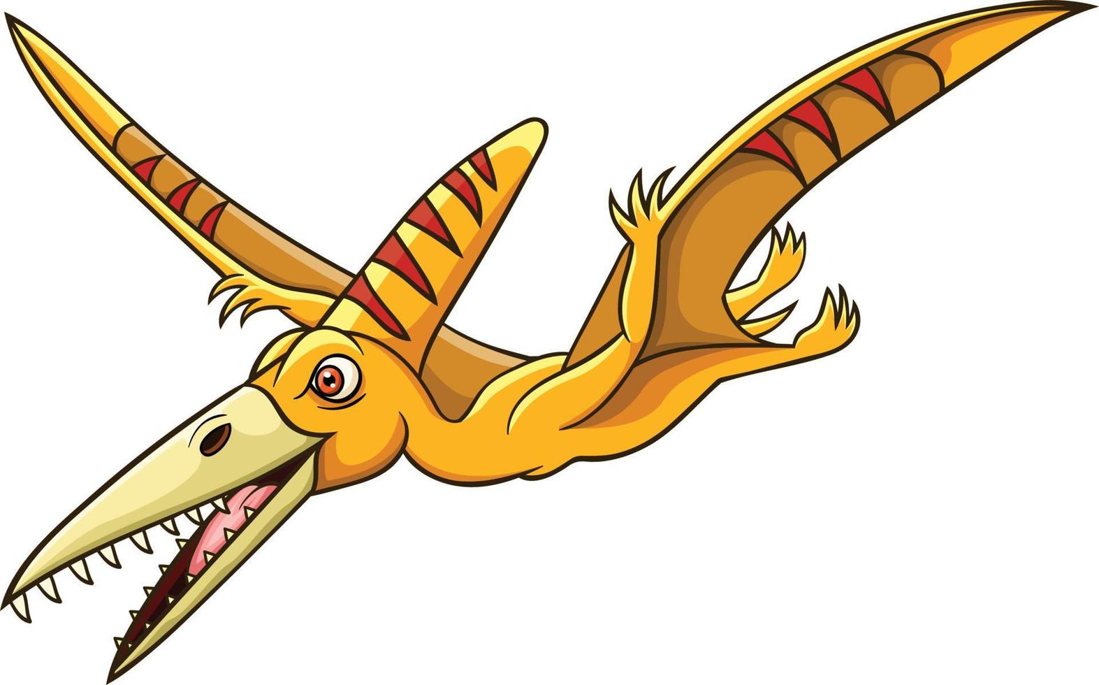 tecknade pterosaurier flyger på vit bakgrund vektor