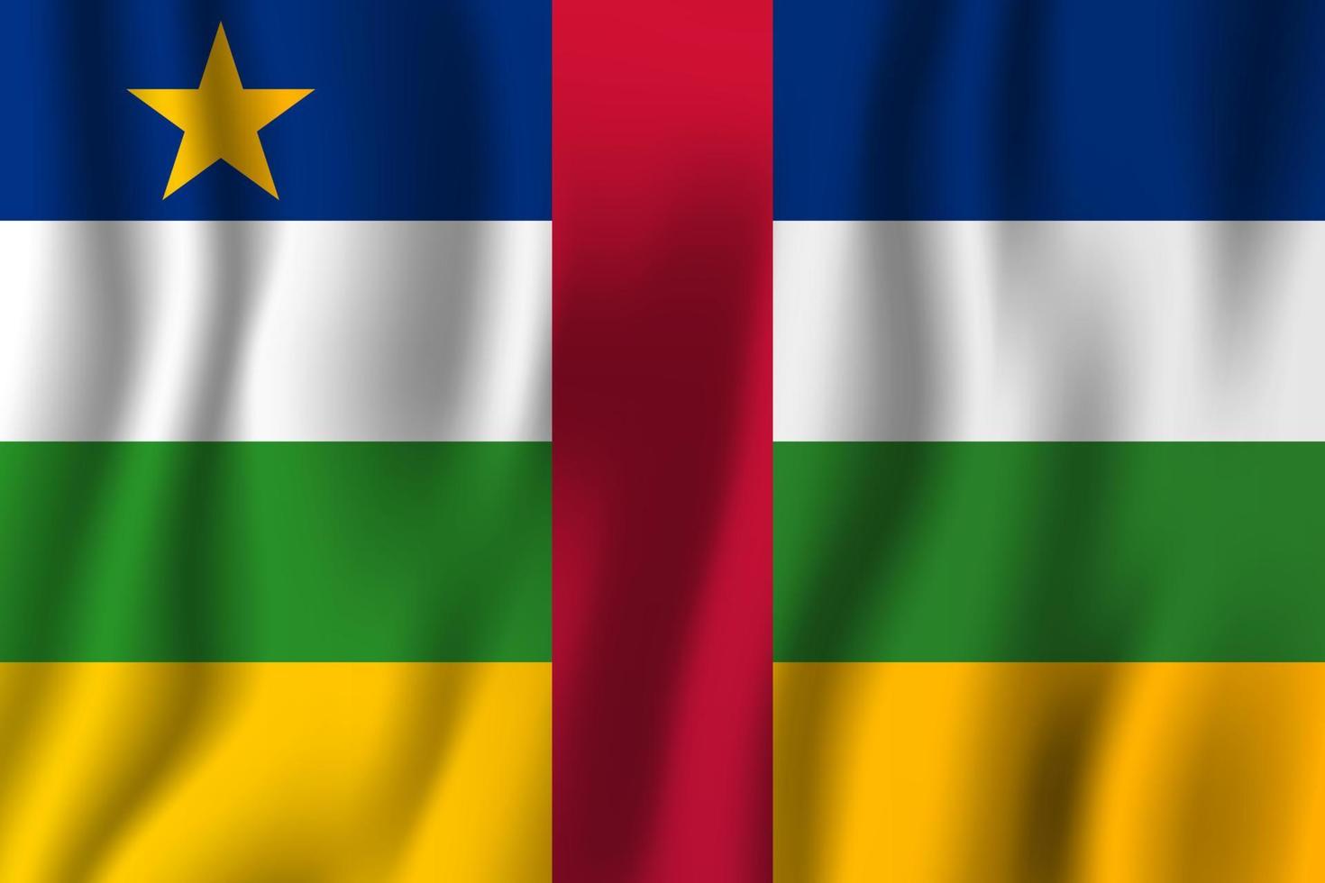 centralafrikanska republiken realistiska viftande flagga vektorillustration. nationellt land bakgrundssymbol. självständighetsdag vektor
