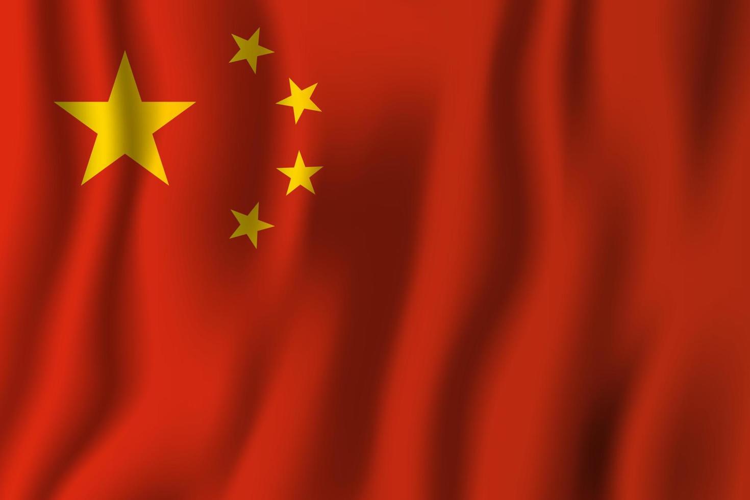 Kina realistiska viftande flagga vektorillustration. nationellt land bakgrundssymbol. självständighetsdag vektor