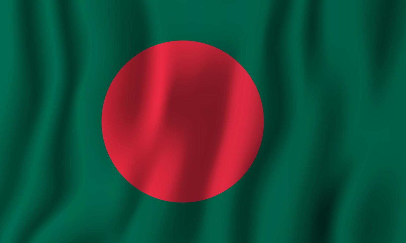 bangladesch realistische wehende flaggenvektorillustration. Hintergrundsymbol des nationalen Landes. Tag der Unabhängigkeit vektor