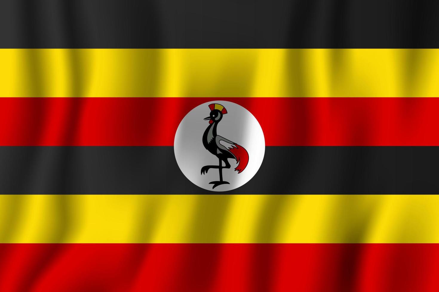 uganda realistiska viftande flagga vektorillustration. nationellt land bakgrundssymbol. självständighetsdag vektor