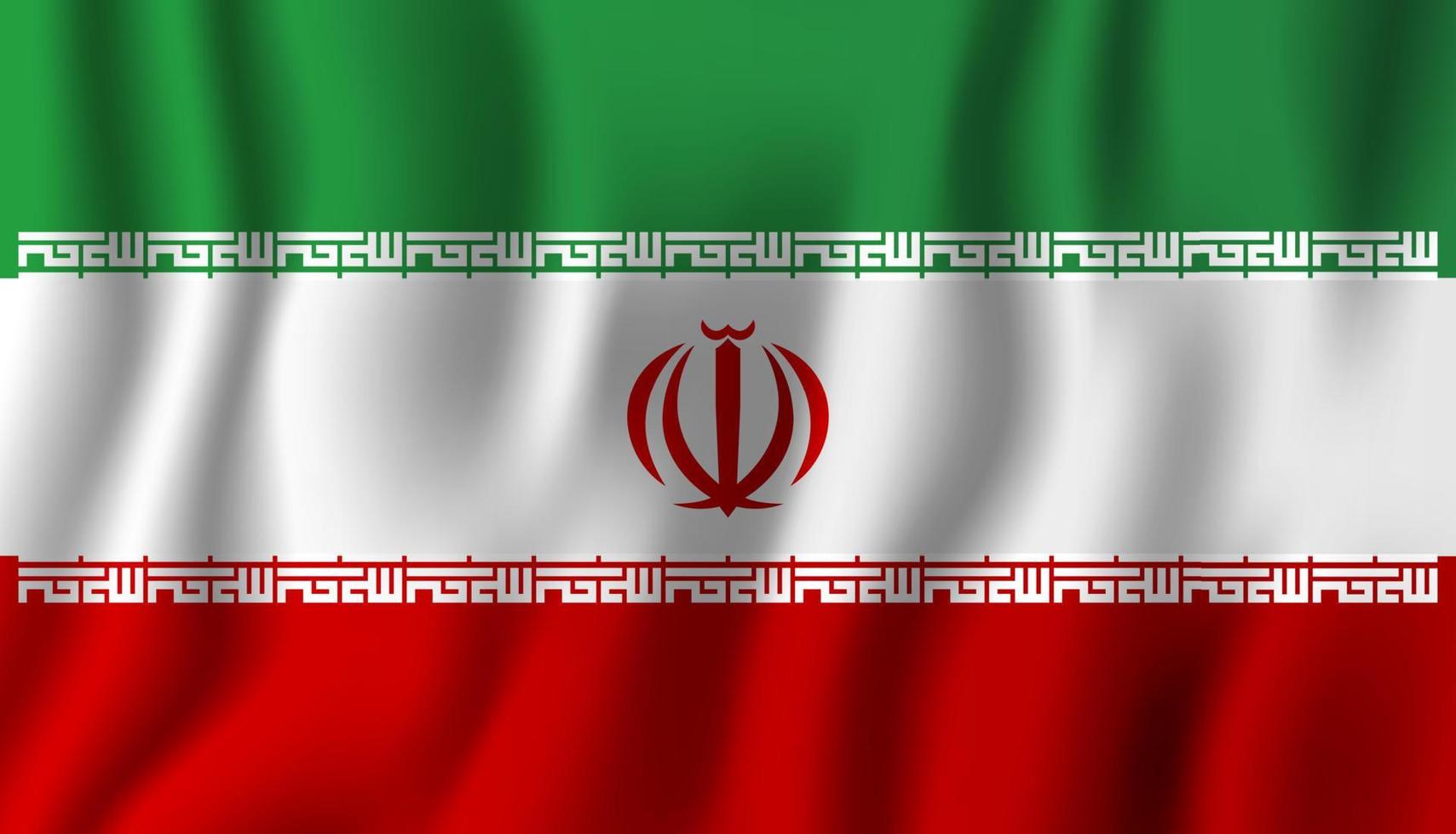 iran realistische wehende flaggenvektorillustration. Hintergrundsymbol des nationalen Landes. Tag der Unabhängigkeit vektor