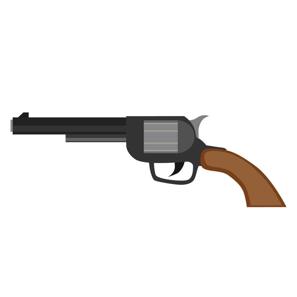 revolver pistol pistol vektor vintage handeldvapen vapen illustration vit kula gamla västra shooter ikon