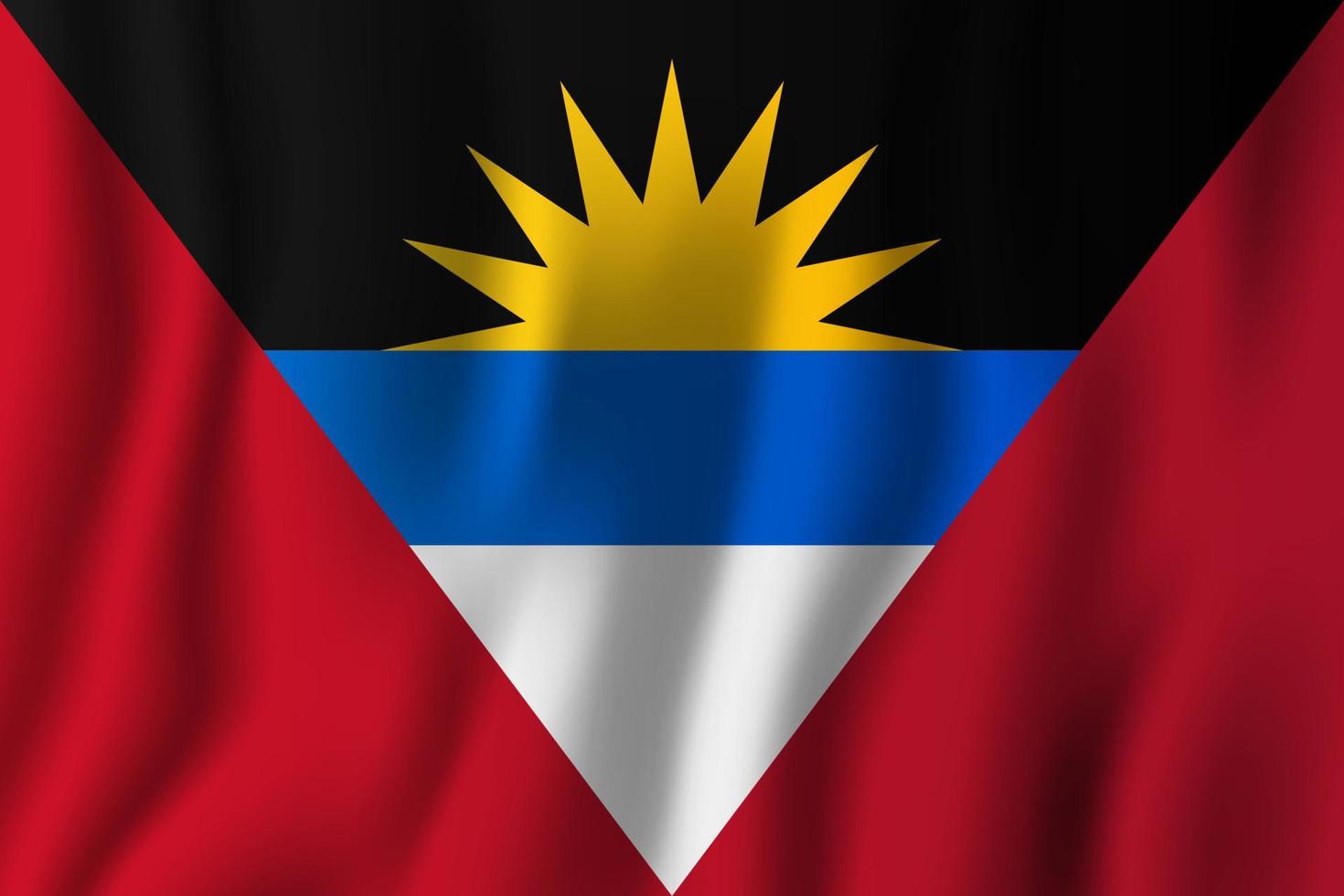 antigua och barbuda realistiska viftande flagga vektorillustration. nationellt land bakgrundssymbol. självständighetsdag vektor