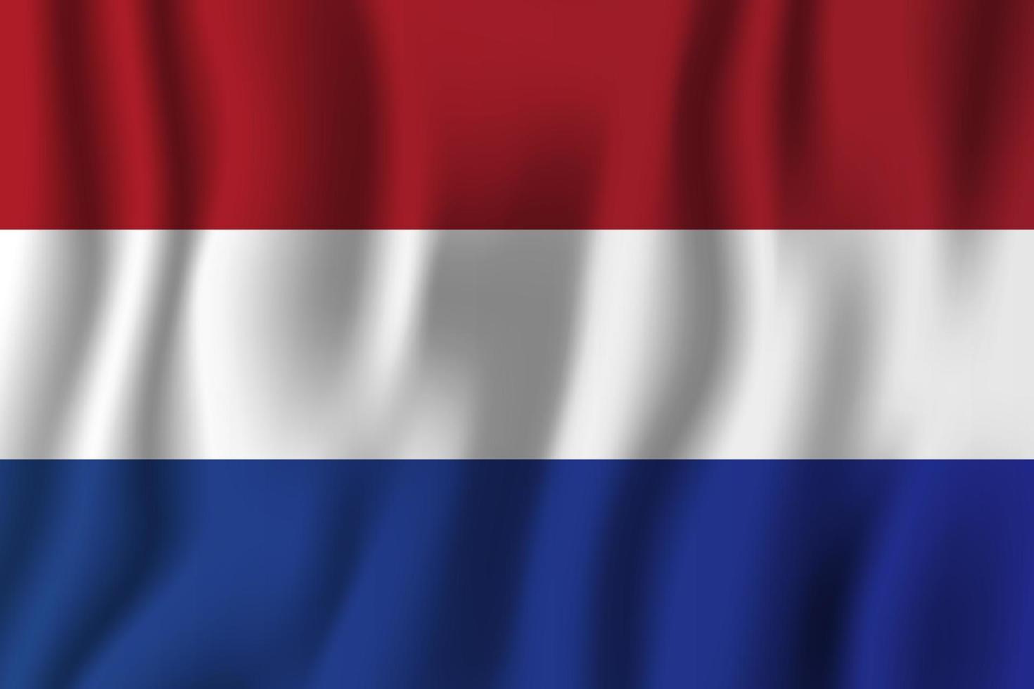 niederlande realistische wehende flaggenvektorillustration. Hintergrundsymbol des nationalen Landes. Tag der Unabhängigkeit vektor
