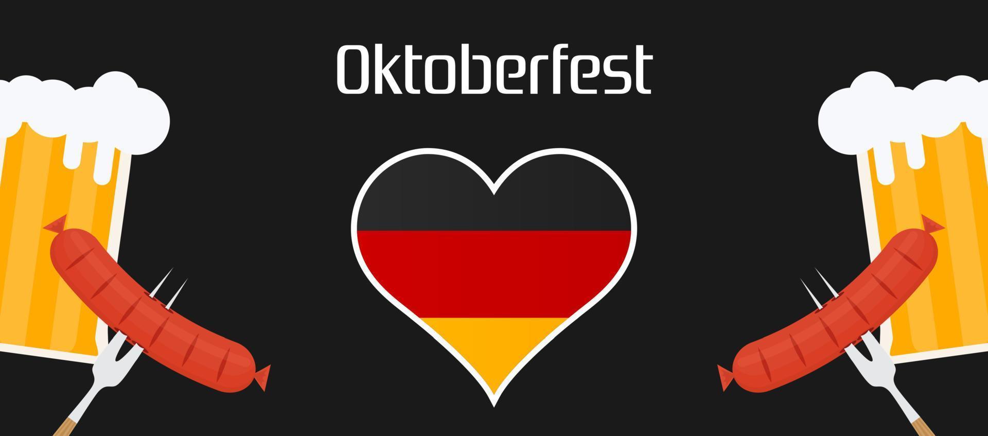 oktoberfest 2018 urlaub bier illustration hintergrund. bayerisch münchen dekoration veranstaltung festlich deutsch freigestellt weiß. Glaskarnevalseinladungsvektor-Partyschablone. Herbstfest-Poster-Banner vektor