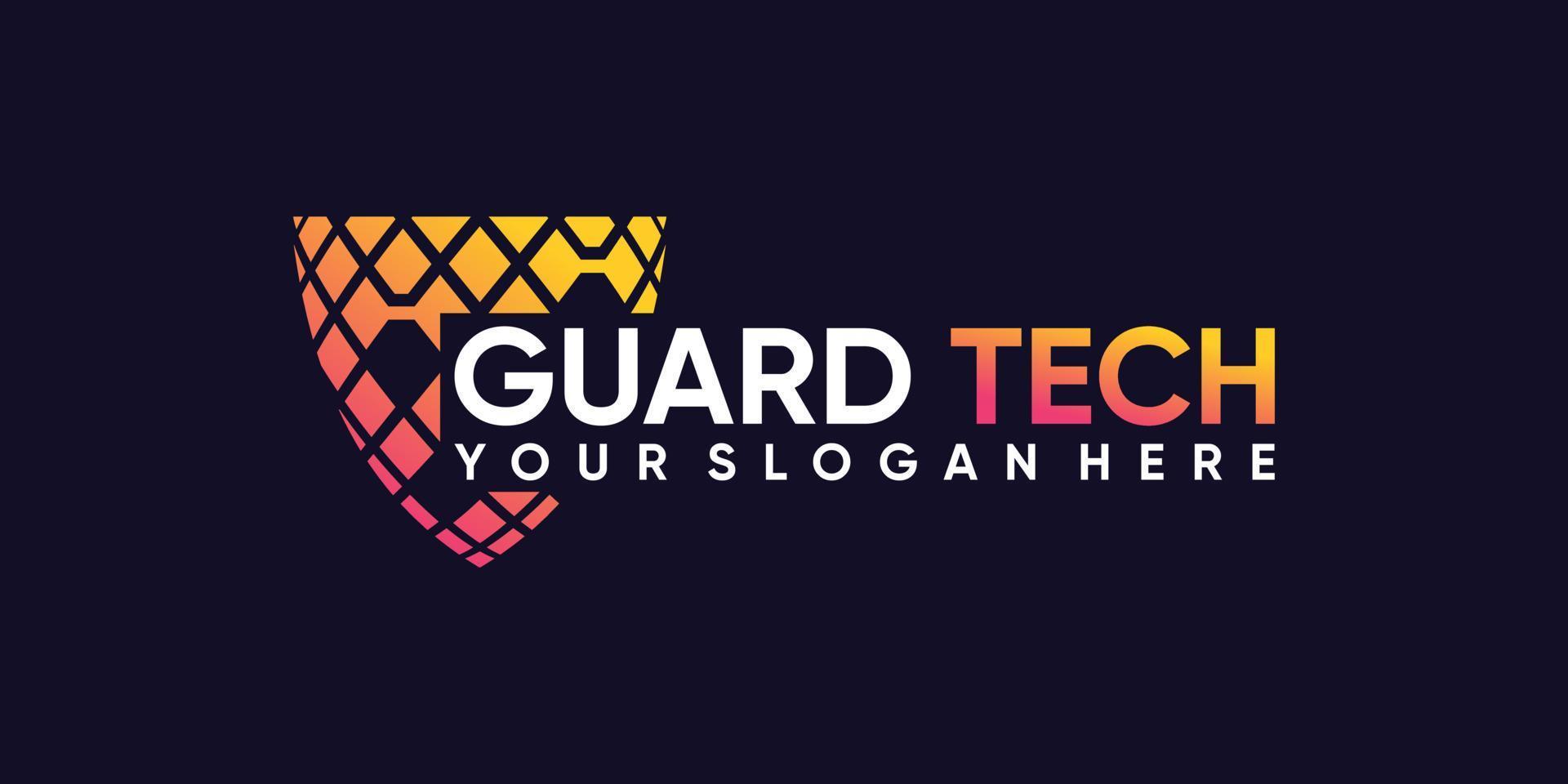 kreativ guard tech logotyp design inspiration med unik modern koncept premium vektor