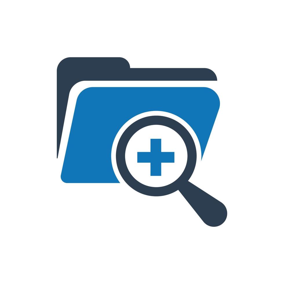 medicinska filer ikon, patientjournal ikon, medicinska register ikon vektor
