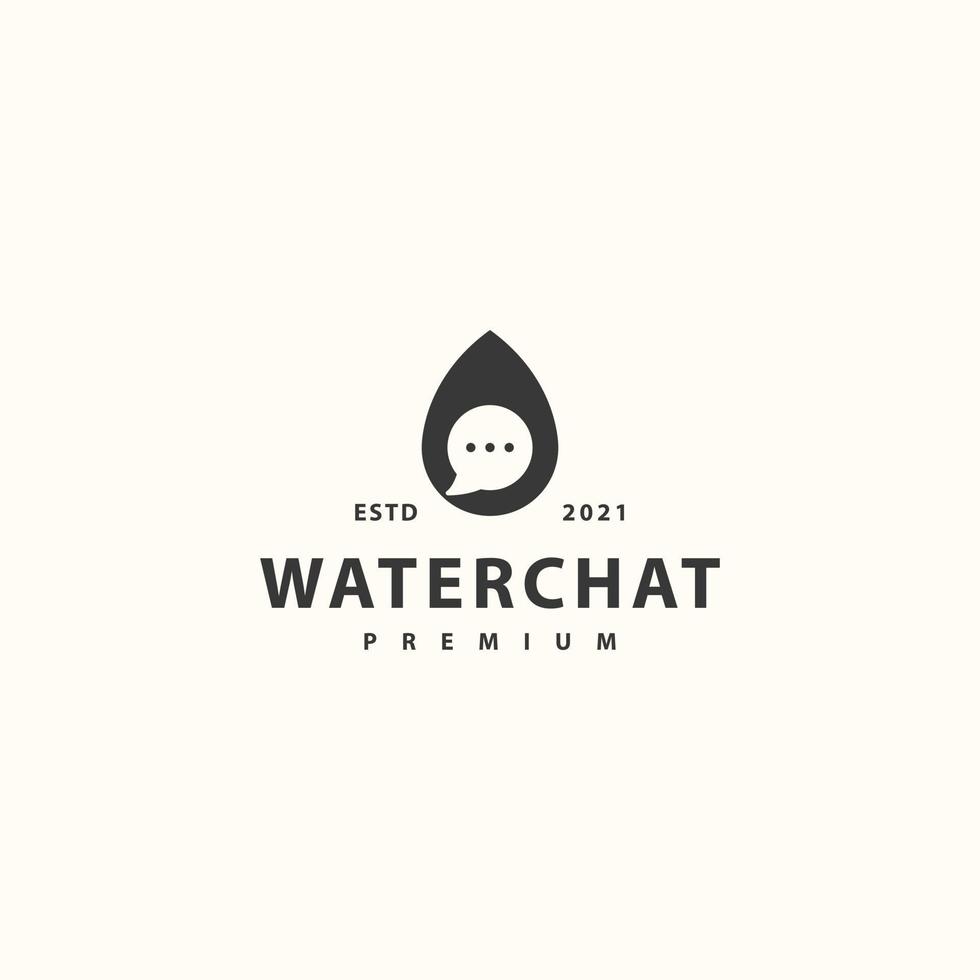 Wasser-Chat-Symbol Zeichen Symbol Hipster Vintage-Logo-Design vektor