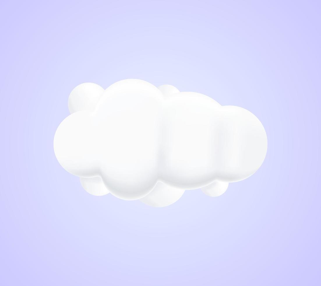 3D moln realistiska ikon vektor koncept
