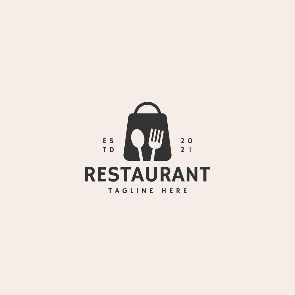 restaurang ikon tecken symbol hipster vintage logotyp design vektor