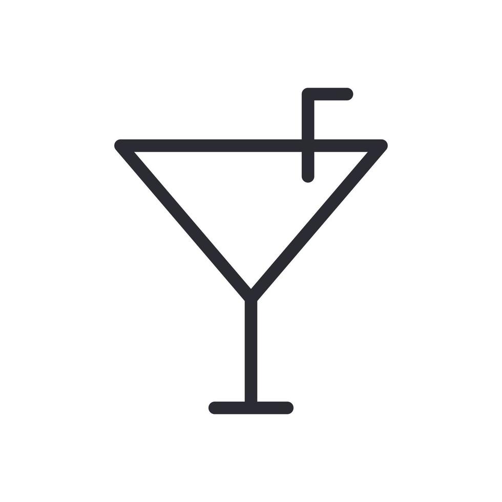 Cocktailglas Symbol Zeichen Symbol Logo Vektor