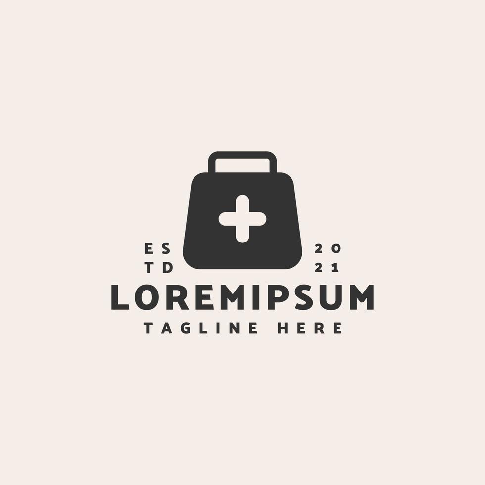 medicinsk ikon tecken symbol hipster vintage logotypdesign vektor