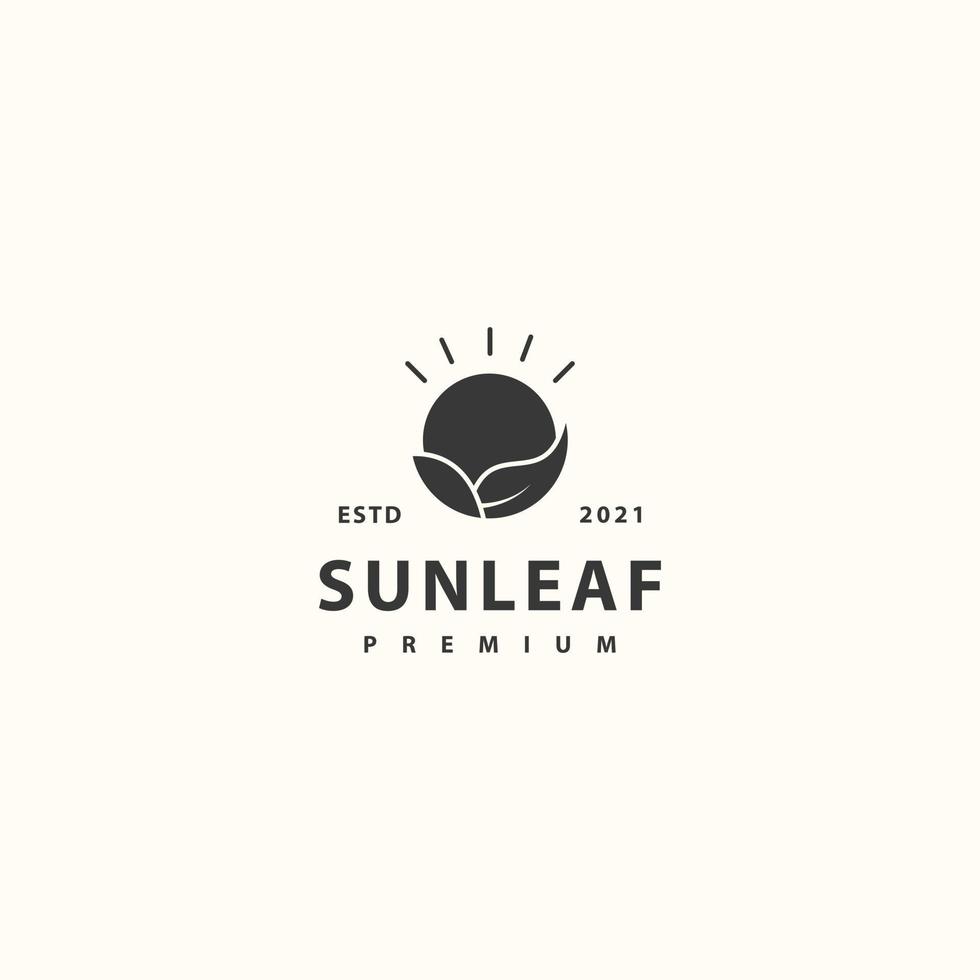 Sonne Blatt Symbol Zeichen Symbol Hipster Vintage Logo Design vektor