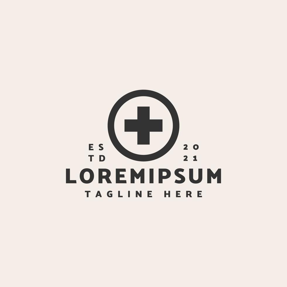 medicinsk ikon tecken symbol hipster vintage logotypdesign vektor