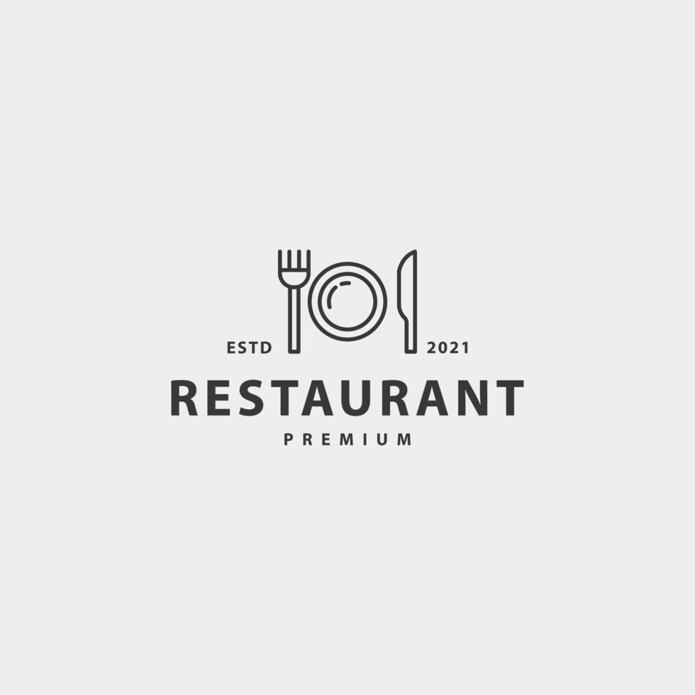 restaurang ikon tecken symbol hipster vintage logotyp design vektor