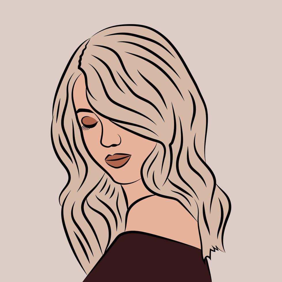 blonde Haare Mädchen Illustration freien Vektor