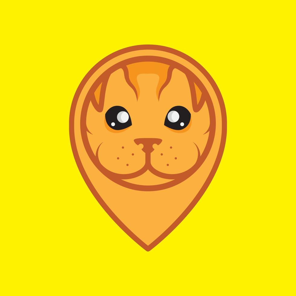 ansikte söt hundvalp med nål karta plats logotyp design, vektorgrafisk symbol ikon illustration kreativ idé vektor