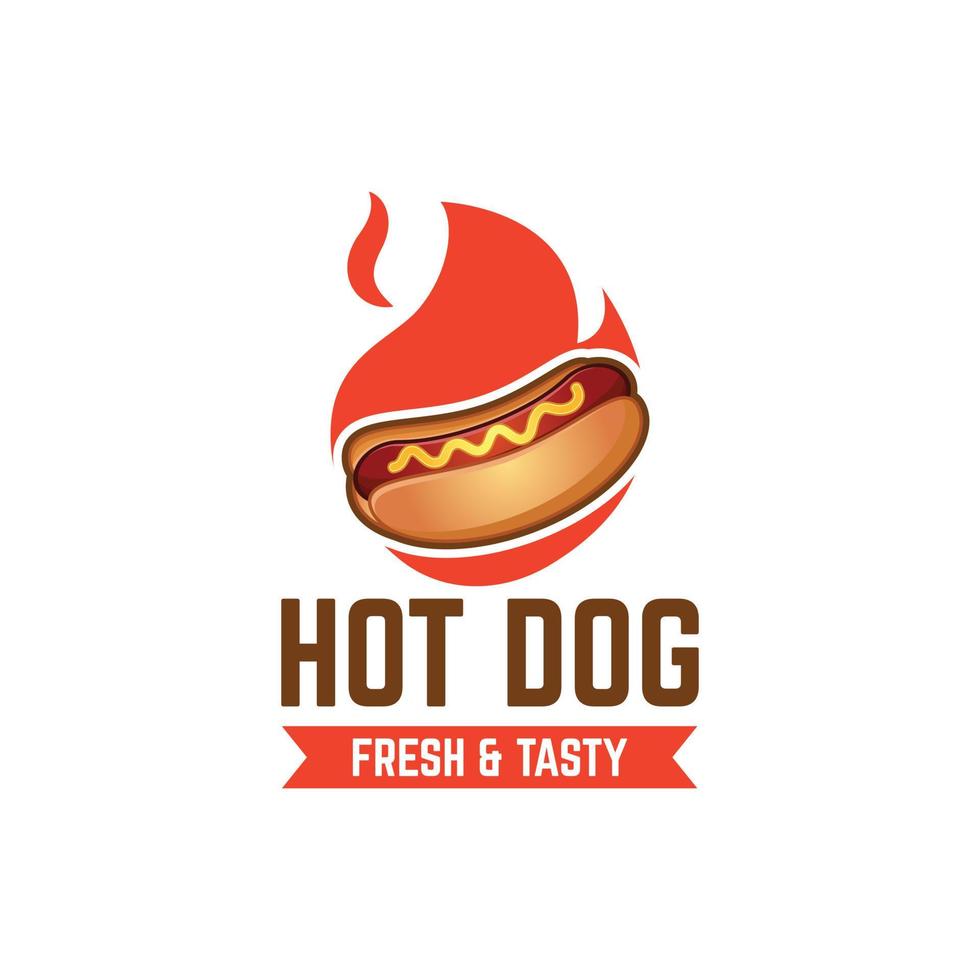 frischer Hot-Dog-Logo-Vektor vektor