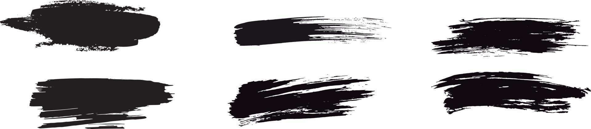 samling av grunge svart färg, bläck penseldrag. penslar, linjer, pensel, drag, grunge, smutsig, bakgrund. grunge bakgrunder set vektor
