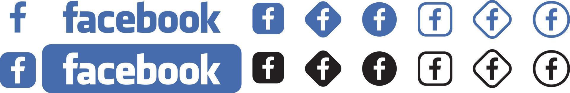Facebook-Logo auf weißem Hintergrund vektor