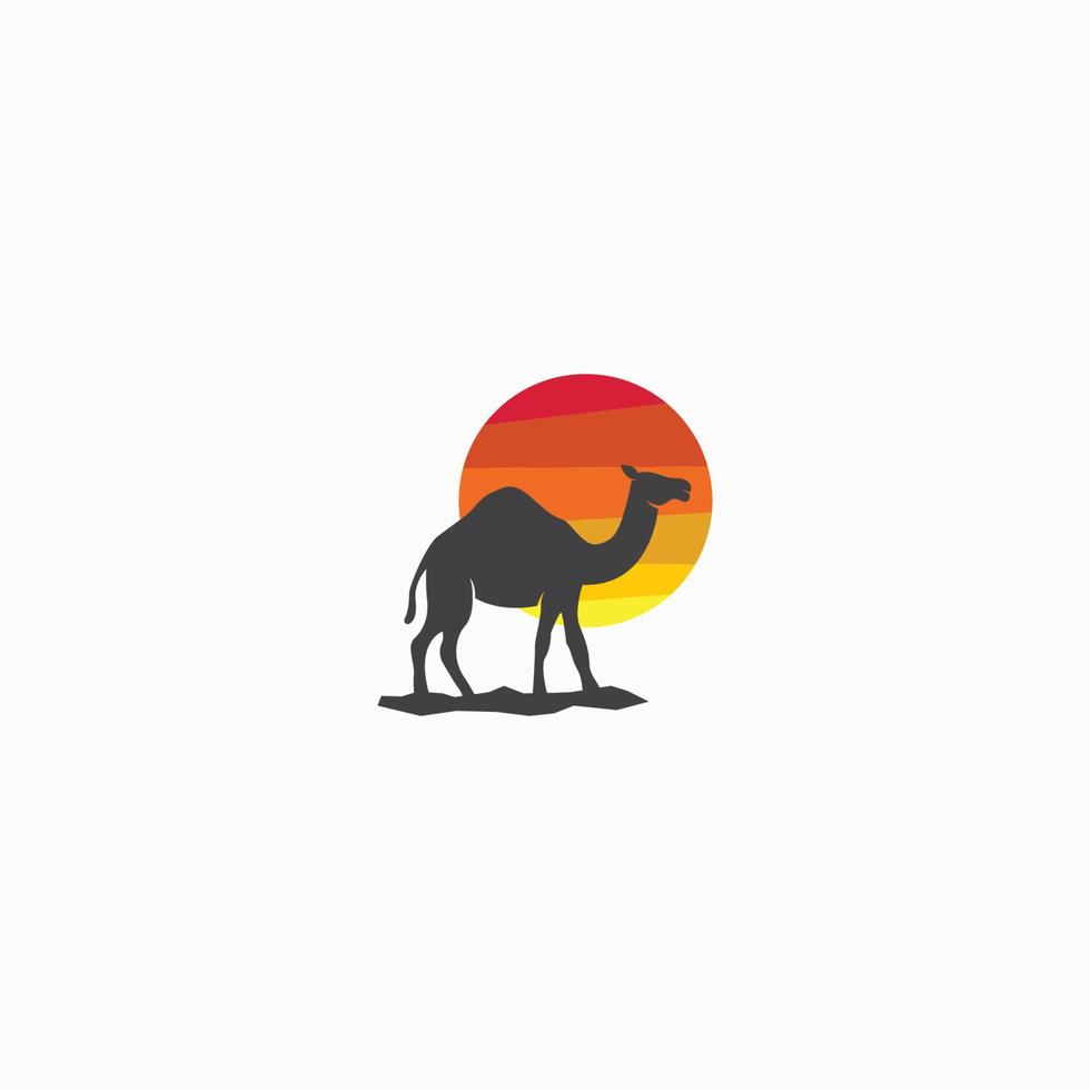 kamel logotyp ikon formgivningsmall platt vektor
