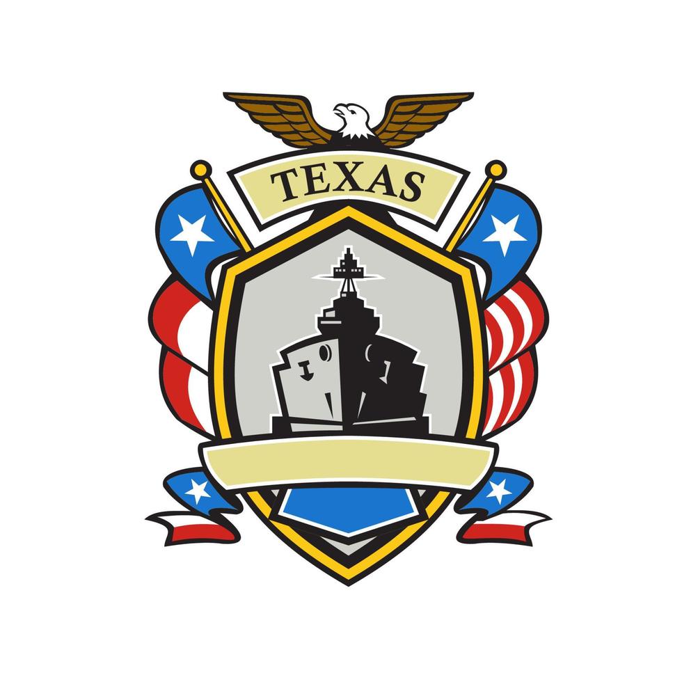 texas slagskepp emblem retro vektor