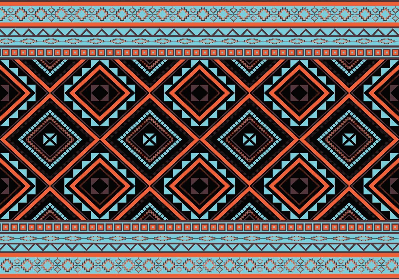 geometrisches ethnisches orientalisches Ikat-Muster traditionelles Design für Hintergrund, Teppich, Tapete, Kleidung, Verpackung, Batik, Stoff, Vektorillustration. Stickereiart. vektor