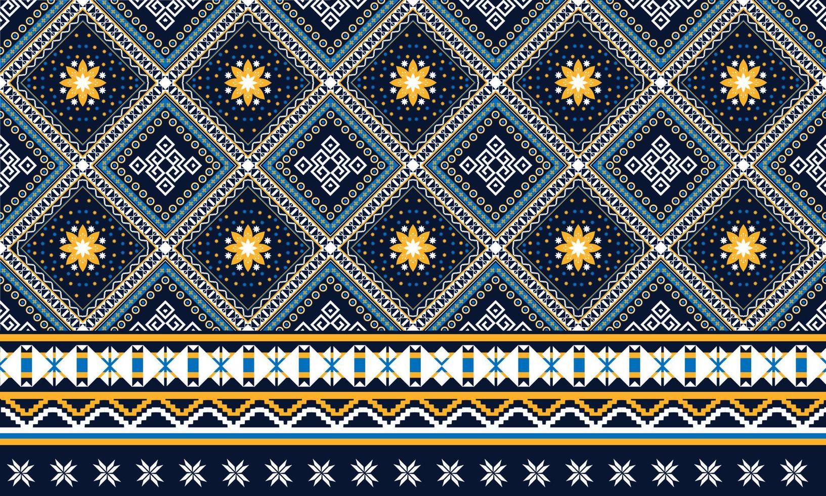 geometrisches ethnisches orientalisches Ikat-Muster traditionelles Design für Hintergrund, Teppich, Tapete, Kleidung, Verpackung, Batik, Stoff, Vektorillustration. Stickereiart. vektor