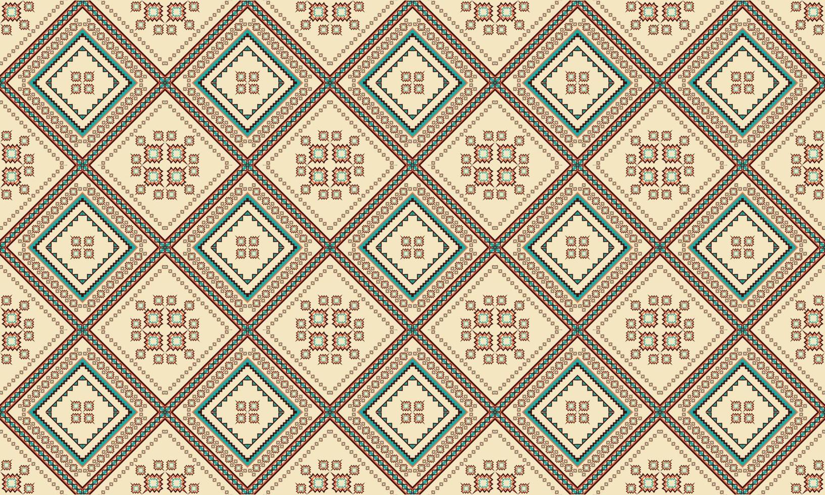 geometrisches ethnisches orientalisches Ikat-Muster traditionelles Design für Hintergrund, Teppich, Tapete, Kleidung, Verpackung, Batik, Stoff, Vektorillustration. Stickereiart. vektor