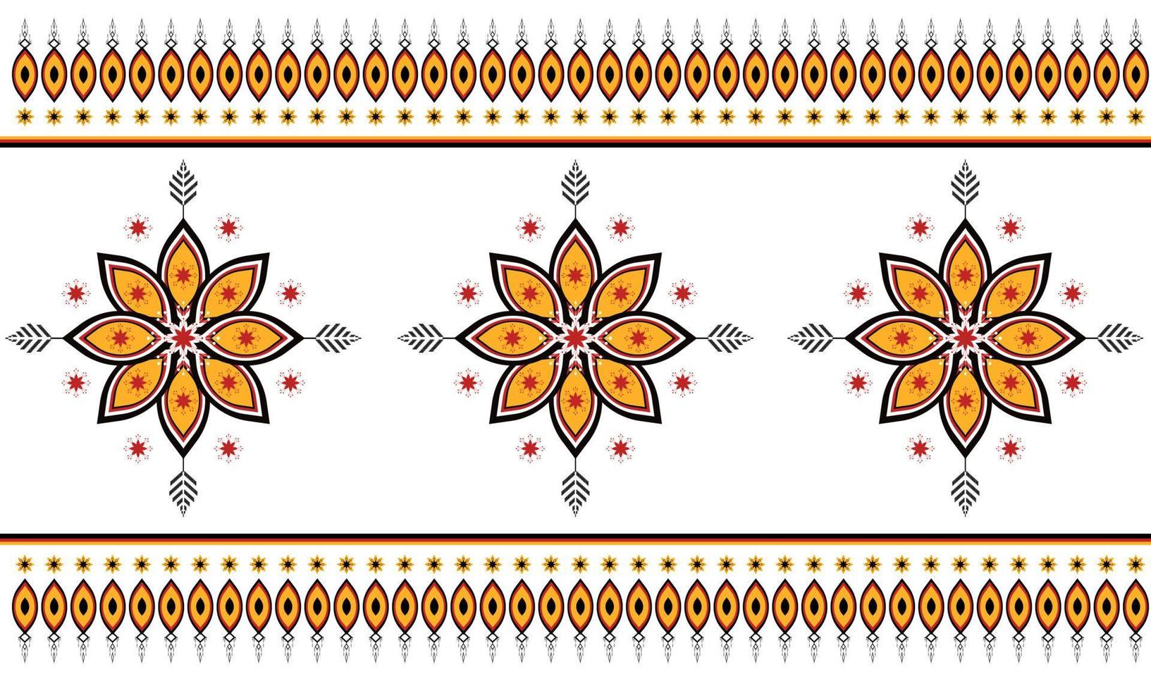 geometrisches ethnisches orientalisches Ikat-Muster traditionelles Design für Hintergrund, Teppich, Tapete, Kleidung, Verpackung, Batik, Stoff, Vektorillustration. Stickereiart. vektor