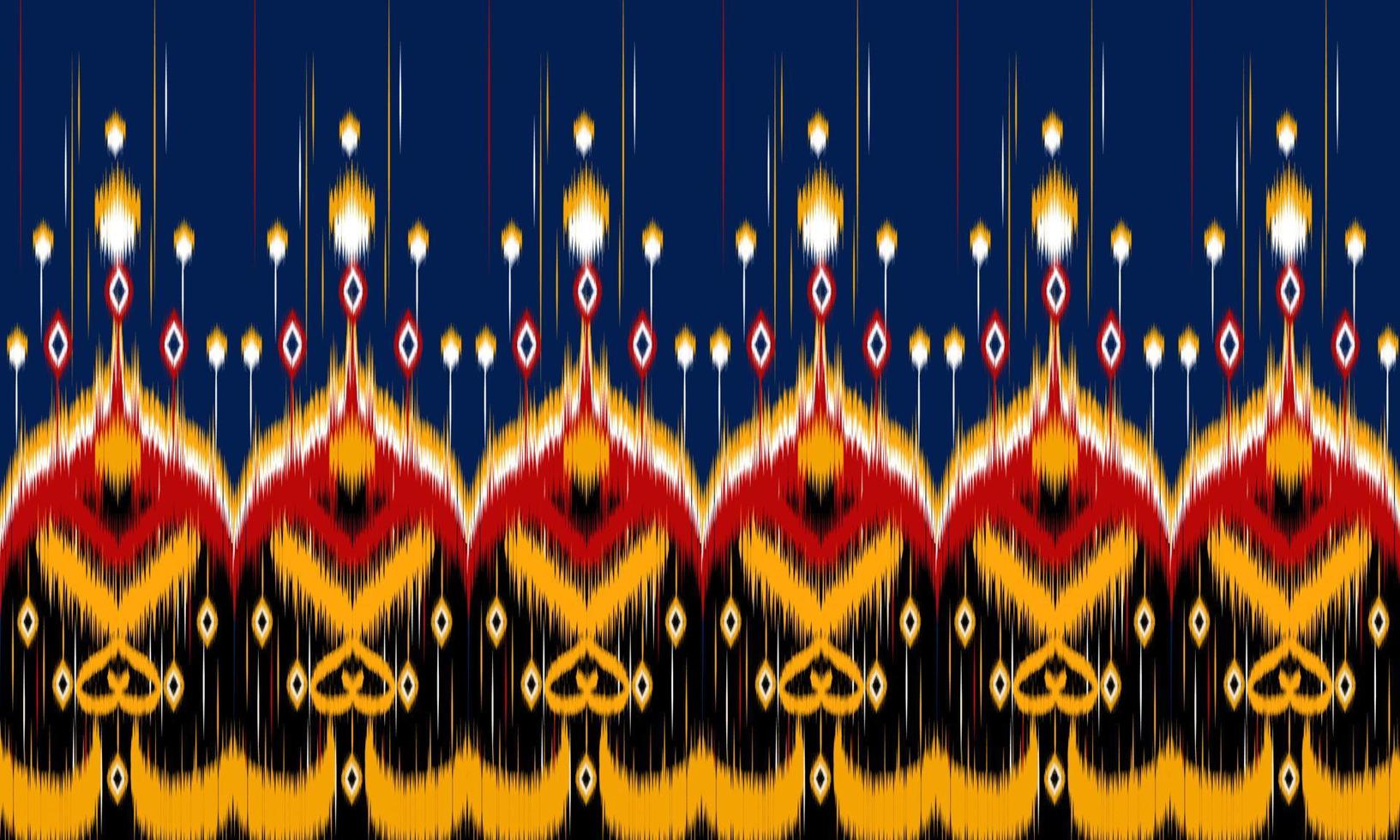 geometrisches ethnisches orientalisches Ikat-Muster traditionelles Design für Hintergrund, Teppich, Tapete, Kleidung, Verpackung, Batik, Stoff, Vektorillustration. Stickereiart. vektor