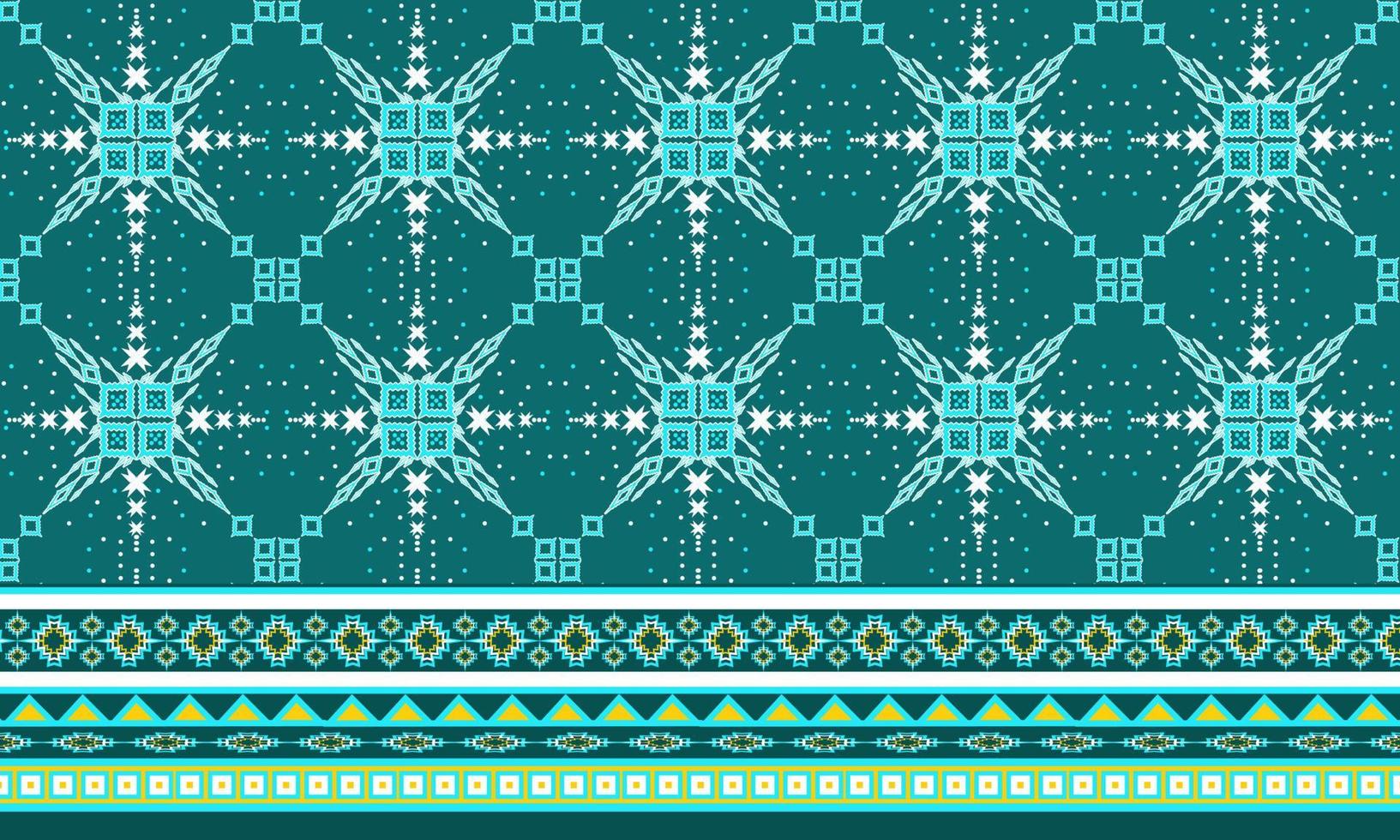 geometrisches ethnisches orientalisches Ikat-Muster traditionelles Design für Hintergrund, Teppich, Tapete, Kleidung, Verpackung, Batik, Stoff, Vektorillustration. Stickereiart. vektor