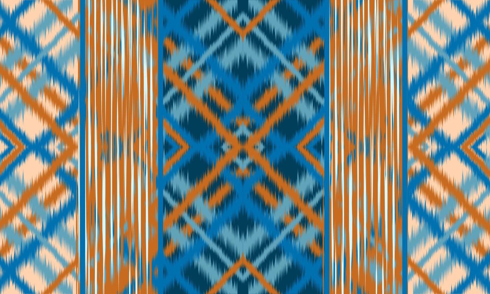 geometrisches ethnisches orientalisches Ikat-Muster traditionelles Design für Hintergrund, Teppich, Tapete, Kleidung, Verpackung, Batik, Stoff, Vektorillustration. Stickereiart. vektor