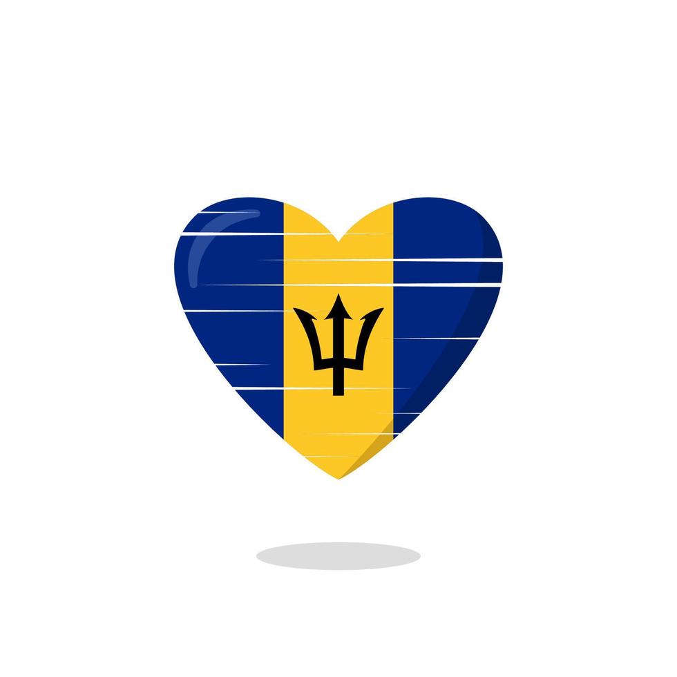 Barbados flagga formad kärlek illustration vektor