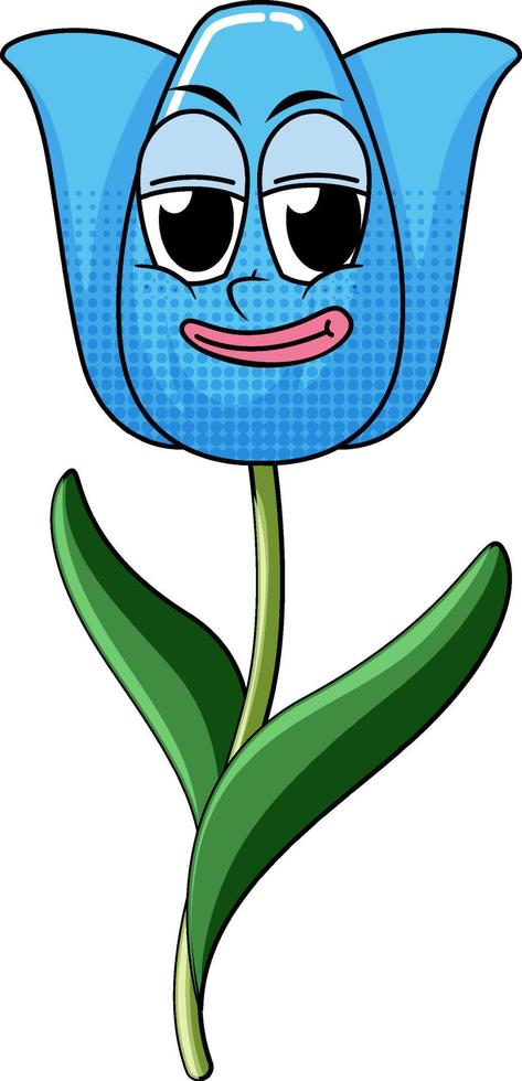 eine Blume Cartoon-Figur auf weißem Hintergrund vektor