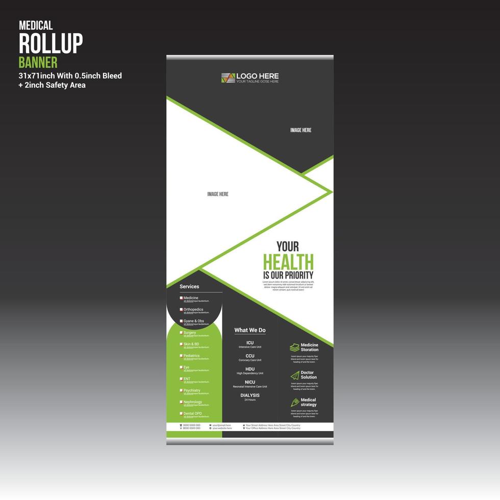 Gesundheit Vektor Roll-up-Banner-Design