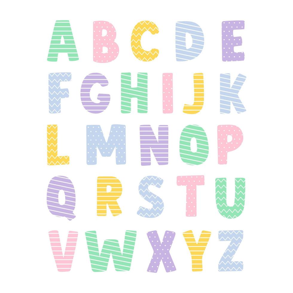 dekorative niedliche schrift und alphabet vektor