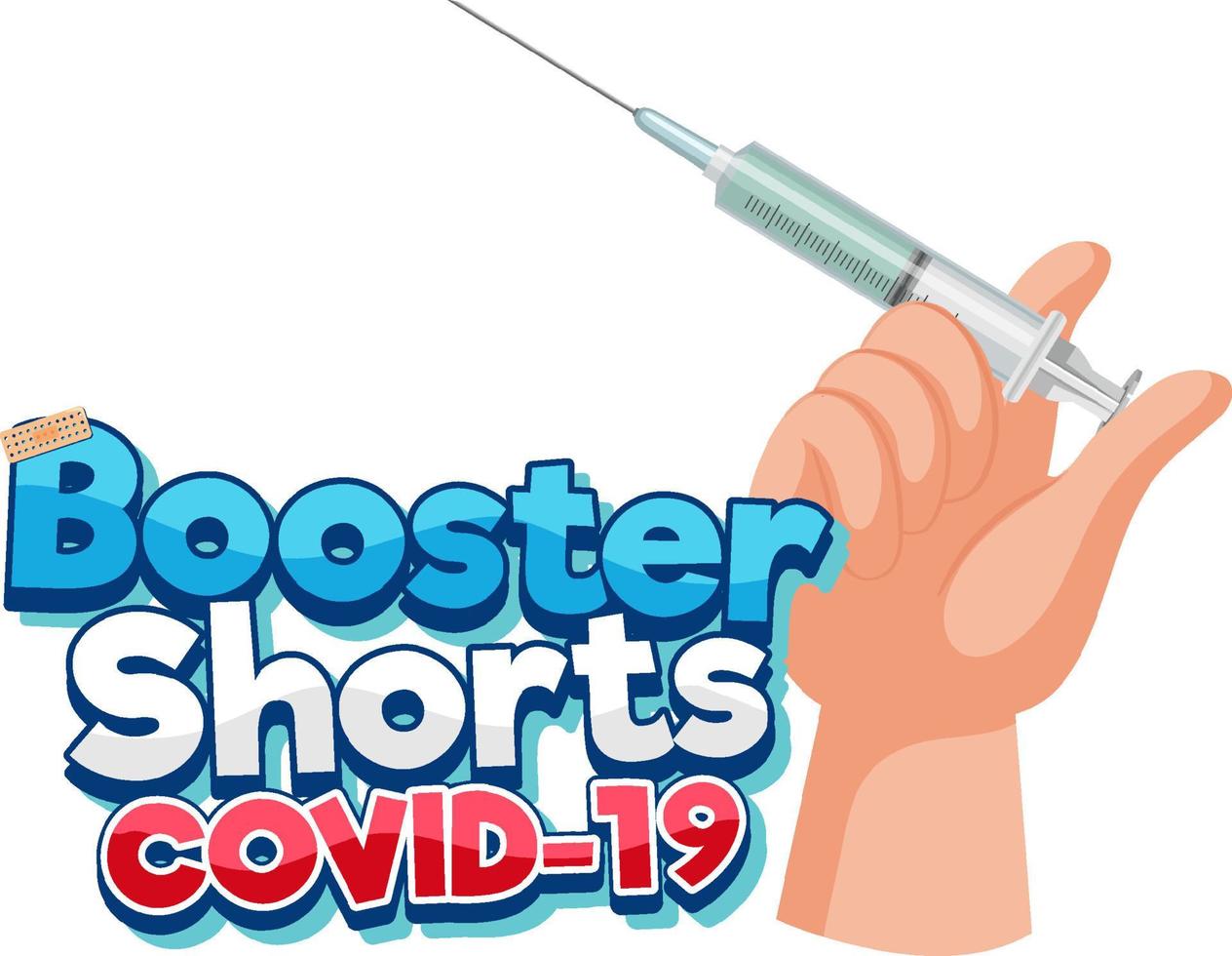 booster shorts covid 19 vaccin logotyp vektor