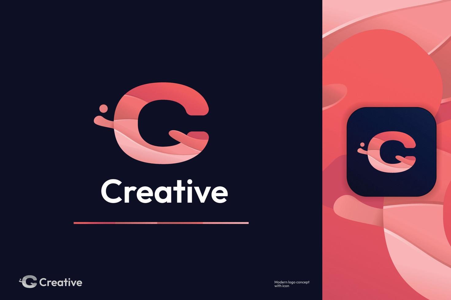 trendig färg bokstavstyp märke g business branding logotyp designmall vektor