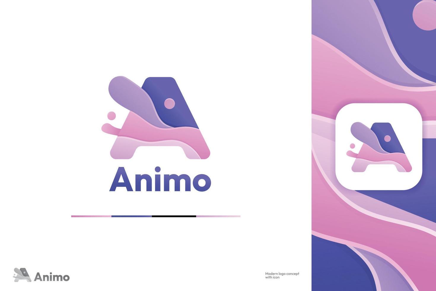 trendiger farbbuchstabe markiert eine designvorlage für ein business branding logo vektor