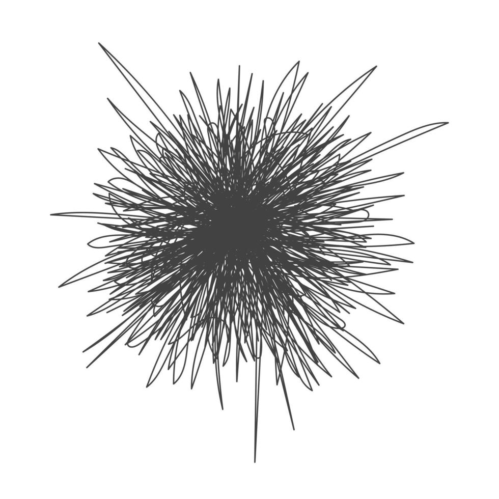 Tangle Chaos abstrakte handgezeichnete unordentliche Scribble-Ball-Vektorillustration. vektor